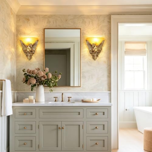 Unique Wall Lamp Living Room Light Fixture Gold Pegasus Design 2Pack