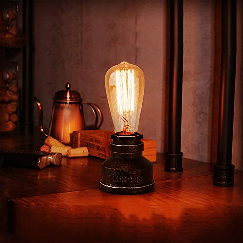 Vintage American Village Style Desk Light Creative Table Lamp Iron Steel Water Pipe Table Night Lights