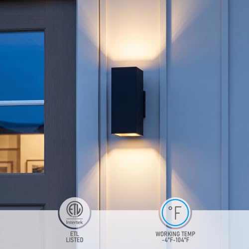 2 Pack 12" Outdoor Rectangular Wall Light (2 Count)