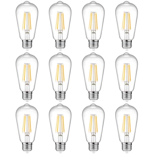 12 Pack Vintage LED Edison Light Bulb 60W Equivalent (12 Count)