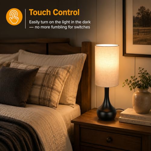 Touch Bedside Lamp for Nightstand