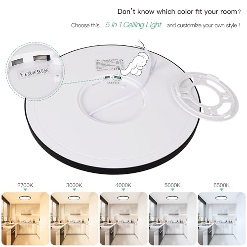 12 Inch LED Flush Mount Ceiling Light Fixture
