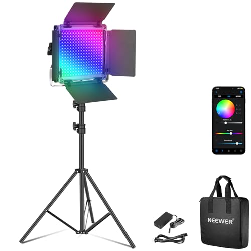Upgraded RGB LED Studio Video Light with Tripod Stand