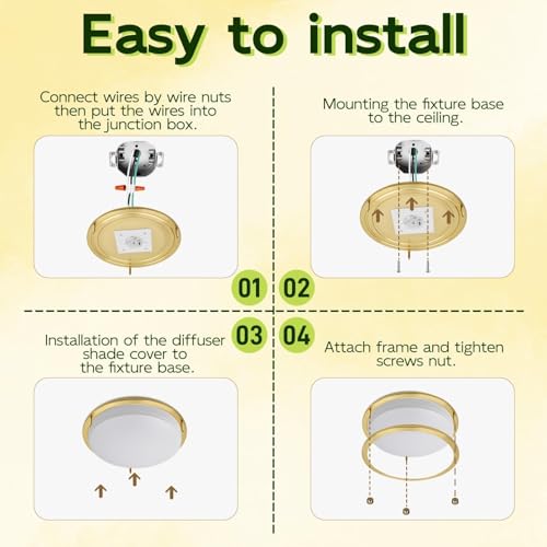 16 inch Dimmable LED Flush Mount Ceiling Light Fixture