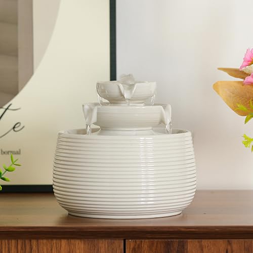 Outdoor and Indoor Water Feature Fountain Waterfall Tabletop Desktop mini Ceramic Garden Fountain