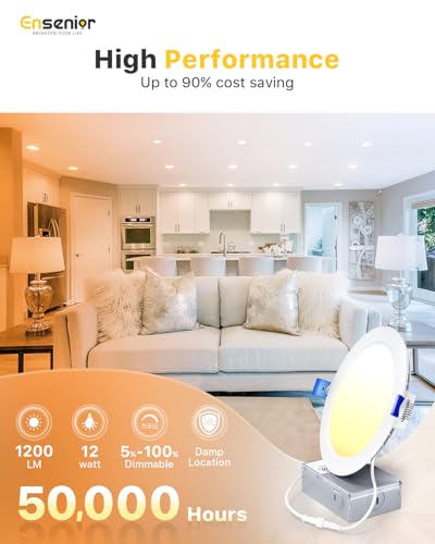 12 Pack 6 Inch LED Recessed Ceiling Light (12 Count)