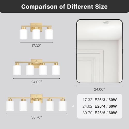 Gold Bathroom Light Fixtures Vanity Lights Over Mirror