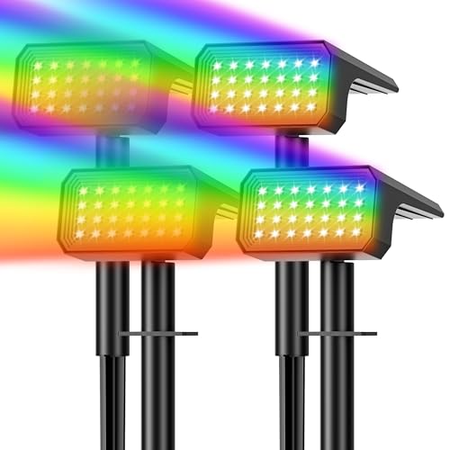 Solar Spot Lights Outdoor RGB Color Changing (4 Count)