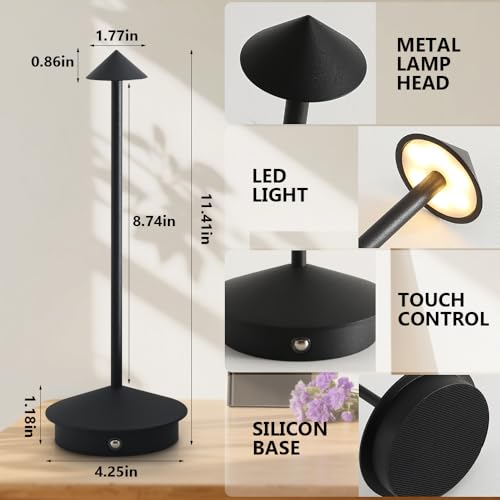 2 Pack LED Rechargeable Cordless Table Lamps