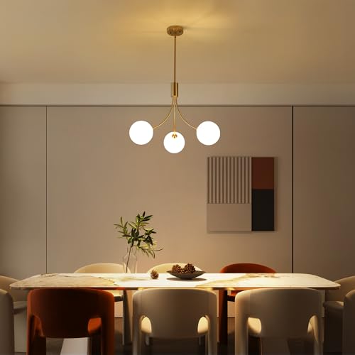 3 Light Brushed Nickel Chandelier Milk Globe Glass Pendant Lights Kitchen Island