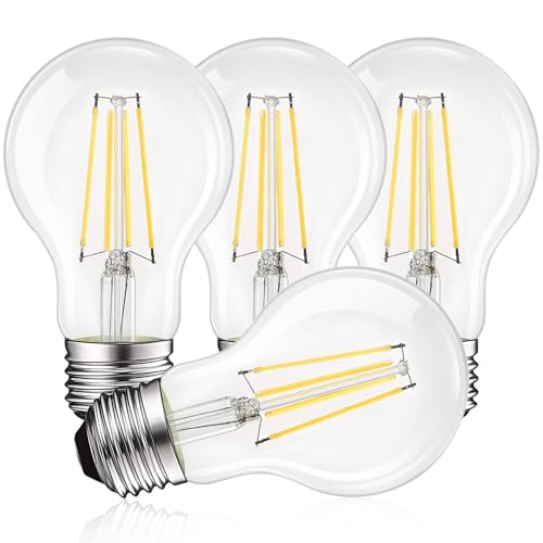 Vintage A19 LED Light Bulbs 60W Equivalent (4 Count)