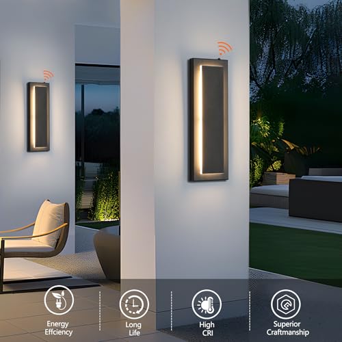 15.7'' Dusk to Dawn Outdoor Lights Modern LED Exterior Wall Lights