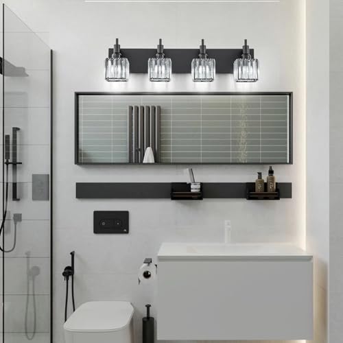 Black Crystal Bathroom Vanity Light 4