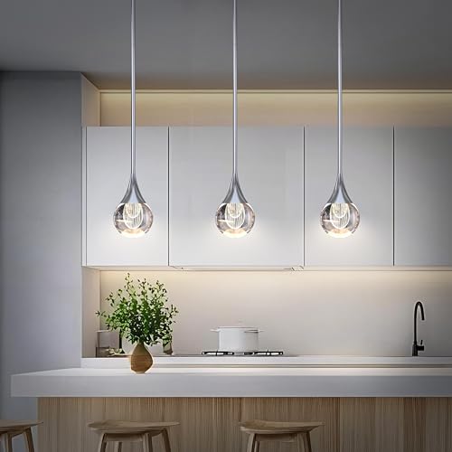 Silver Pendant Lights Kitchen Island (2 Count)