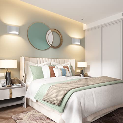 Aluminum Modern Indoor LED Wall Sconce Interior Wall Lights 1 Pack Hardwired Up and Down Wall Mount Light for Living Room Bedroom Hallway Corridor Warm White 3000K