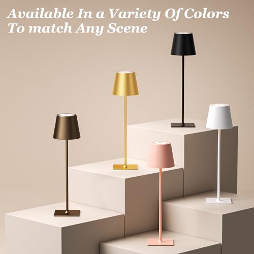 Cordless Rechargeable Table Lamp Black 5000mAh Battery Operated Lamps (2 Count)