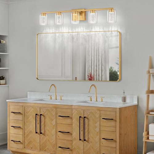 5 Light Gold Vanity Light with 3 Color Modes