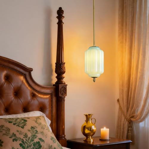 Vintage Blue Glass Pendant Lights 3