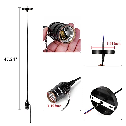 Industiral Pendant Light Fixture with Pull Chain