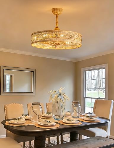 24 Inch Chandelier Ceiling Fan with Light