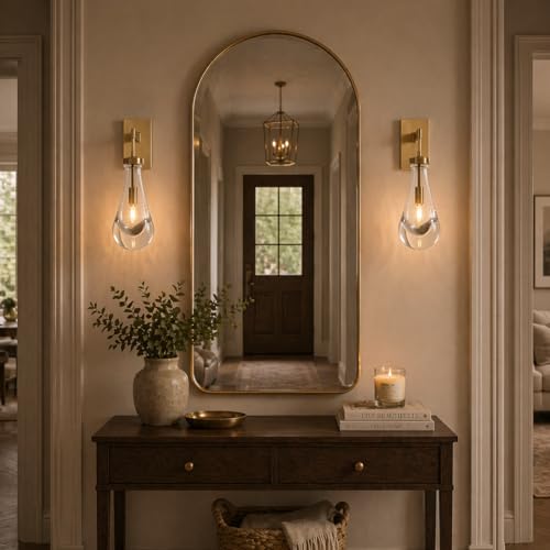 Raindrop Brass Wall Sconces Set of 2 (2 Count)