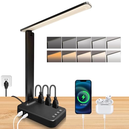 LED Desk Lamp with Power Strip