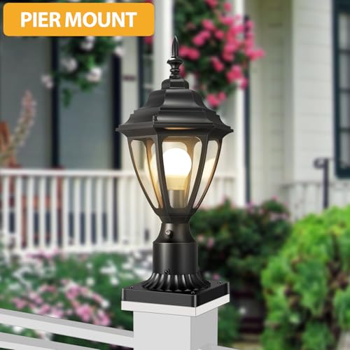 18" Updated Large Dusk to Dawn Outdoor Post Lights