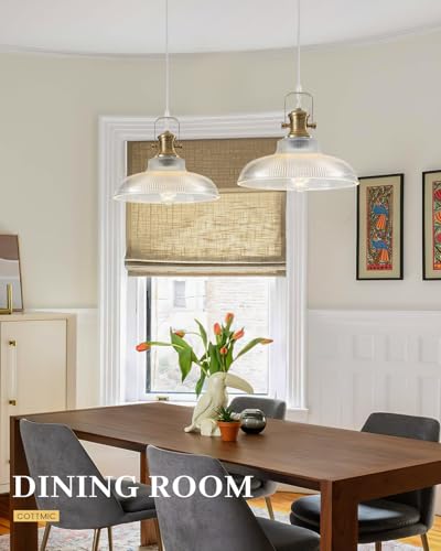 Gold Glass Pendant Lights Kitchen Island (2 Count)