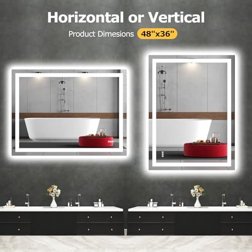 48"X36" LED Bathroom Mirror with Lights