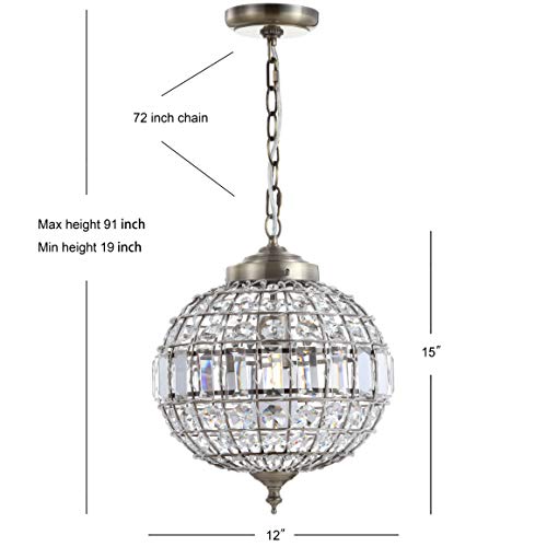 Georgina 1 Light Crystal Globe Pendant