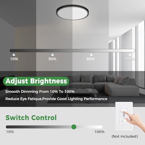4Pack 13 inch Black LED Flush Mount Ceiling Lights (4 Count)