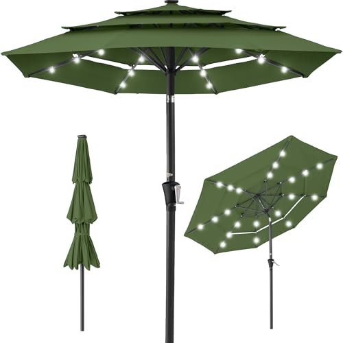 10ft 3 Tier Solar Patio Umbrella