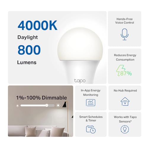TP Link Tapo Smart Light Bulbs (4 Count)