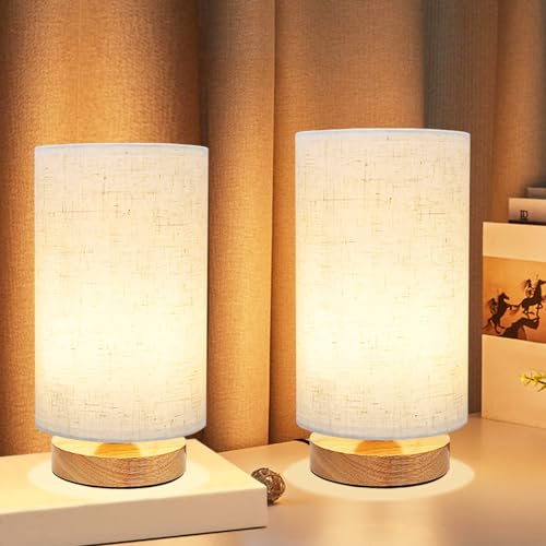 Small Bedside Table Lamp for Bedroom set of 2 (2 Count)