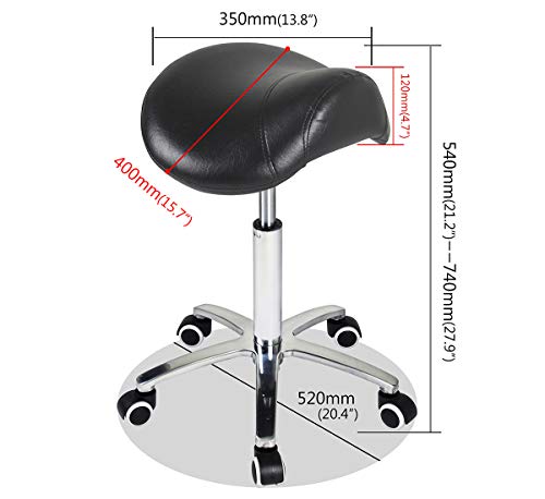 Saddle Stool Rolling Chair for Medical Massage Salon Kitchen Spa Drafting