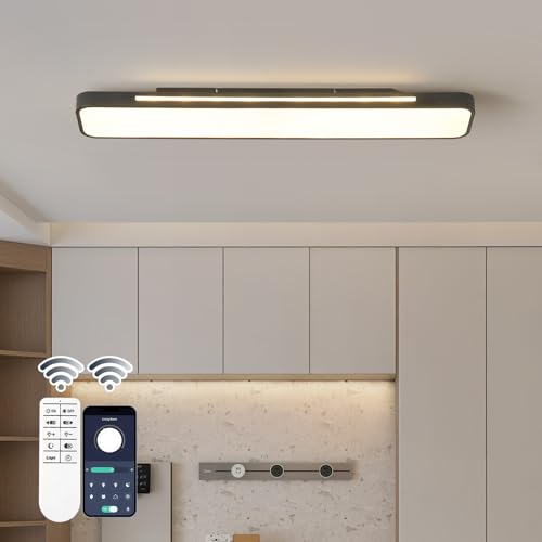 Modern LED Ceiling Light with Remote 39in Flush Mount Light Fixture