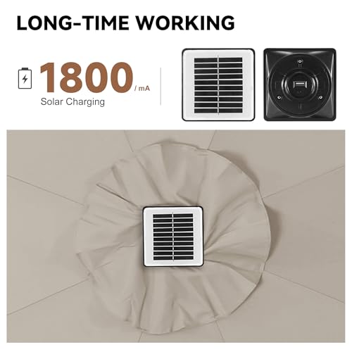 Solar Patio Umbrella with Centre Light