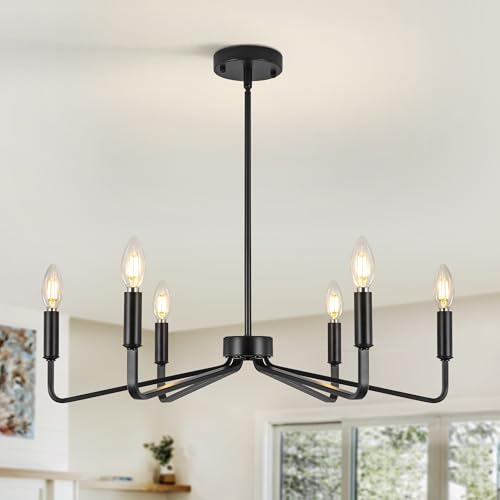 6 Light Black Farmhouse Chandelier