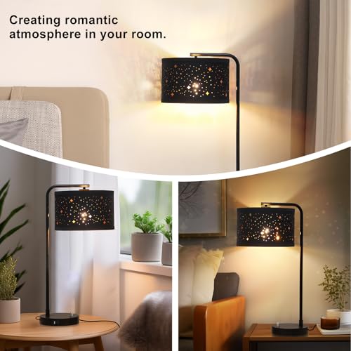 Bedside Table Lamp with USB C+A Ports