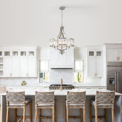 20" Brushed Nickel Crystal Chandelier