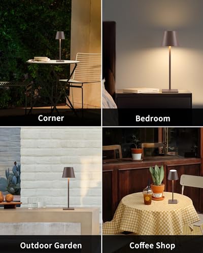 2 Pack Cordless Brown Table Lamps (2 Count)