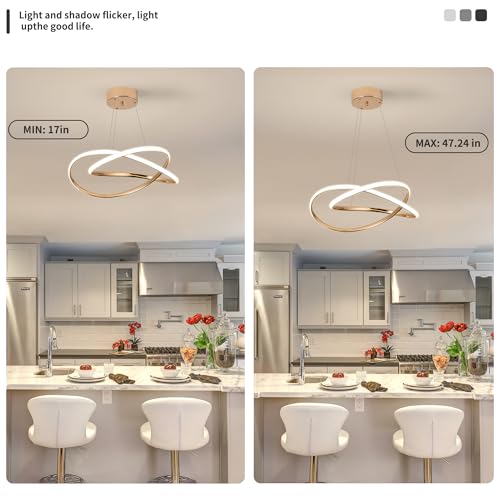 Modern LED Chandelier for Dining Room Pendant Light Fixture 40W
