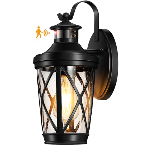 Black Outdoor Light Fixture Wall Lantern (Black / 1-Pack)