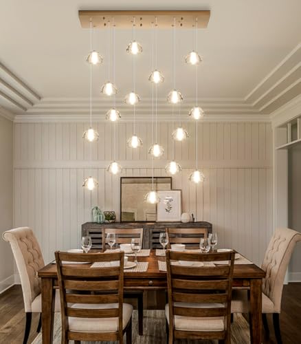 Crystal Chandeliers for Living Room Dining Room Light LED Pendant Lights Fixtures Lighting Chandelier for Foyer Entrance Gold