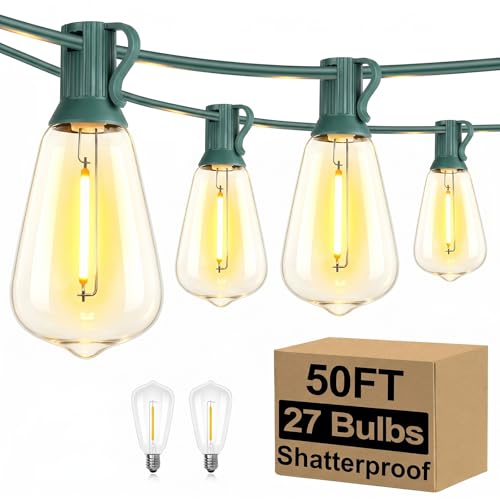50FT Outdoor String Lights 27 Bulbs