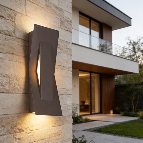 Modern Art Exterior LED Wall Sconce 24W Dimmable
