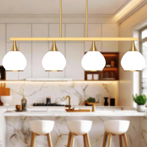 Brushed Gold Kitchen Island Linear Pendant Light