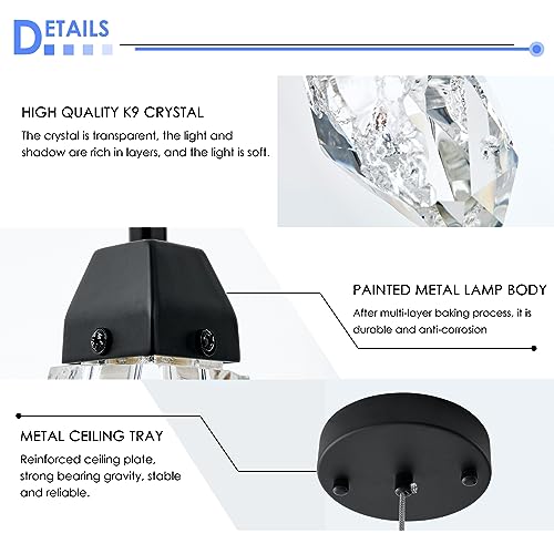 Black Crystal Pendant Light