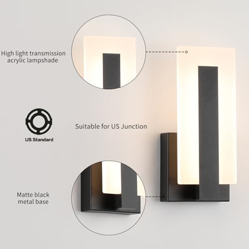 Modern LED Wall Sconce Dimmable Wall Mounted Lamp Set of 2 (2 Count)