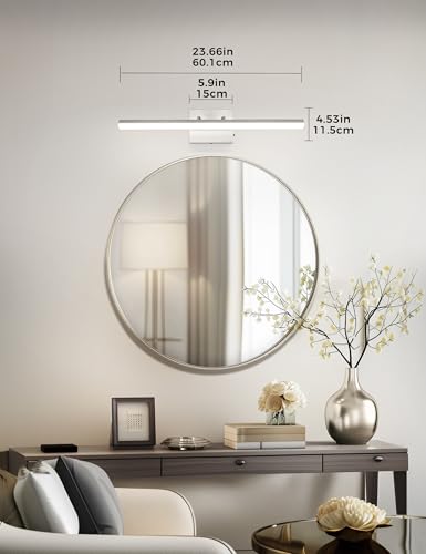 23.6 Inch Bathroom Vanity Light Bar Over Mirror Nickel 3CCT